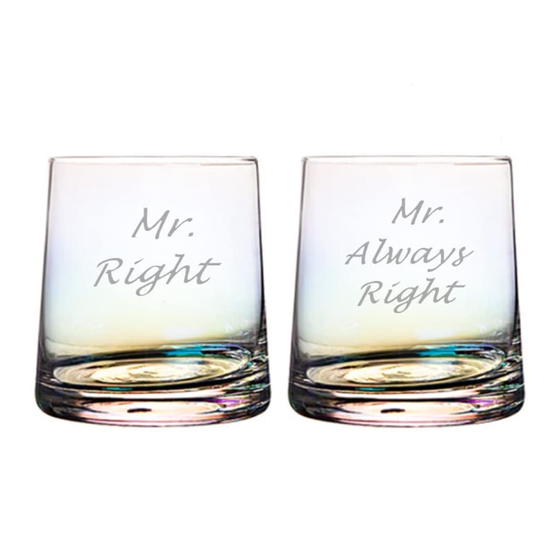 Rainbow Whiskey Glasses Set for Gay Couples - Wedding Gift