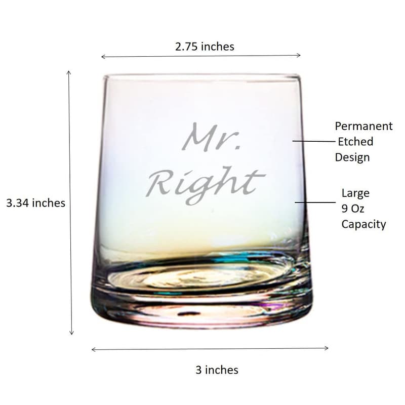 Rainbow Whiskey Glasses Set for Gay Couples - Wedding Gift