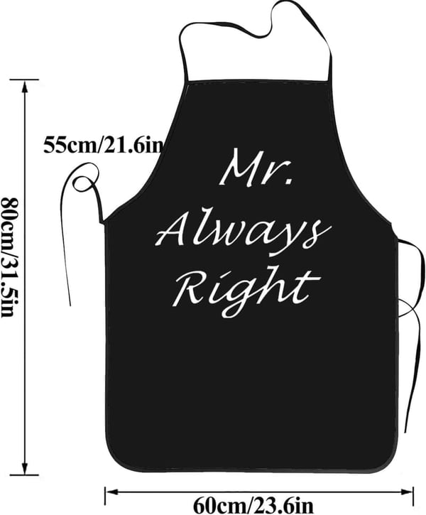 Funny Mr. Right Aprons Set - Wedding & Valentine’s Gifts for Couples