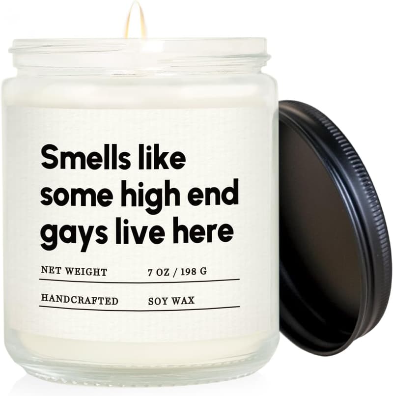Handmade Lavender Gay Candle - Funny LGBTQ Housewarming Gift