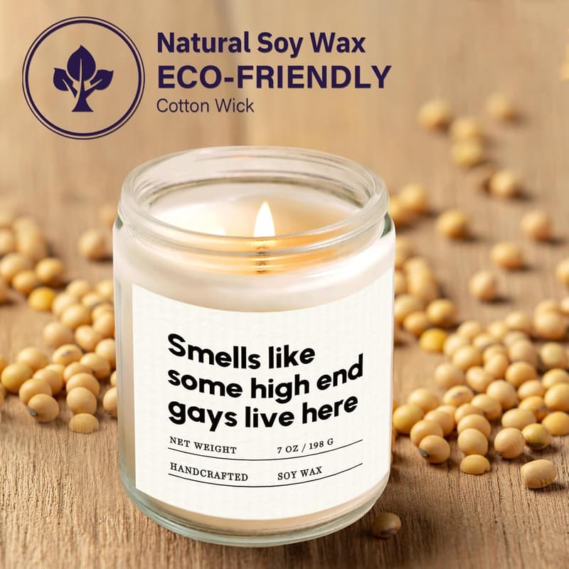 Handmade Lavender Gay Candle - Funny LGBTQ Housewarming Gift