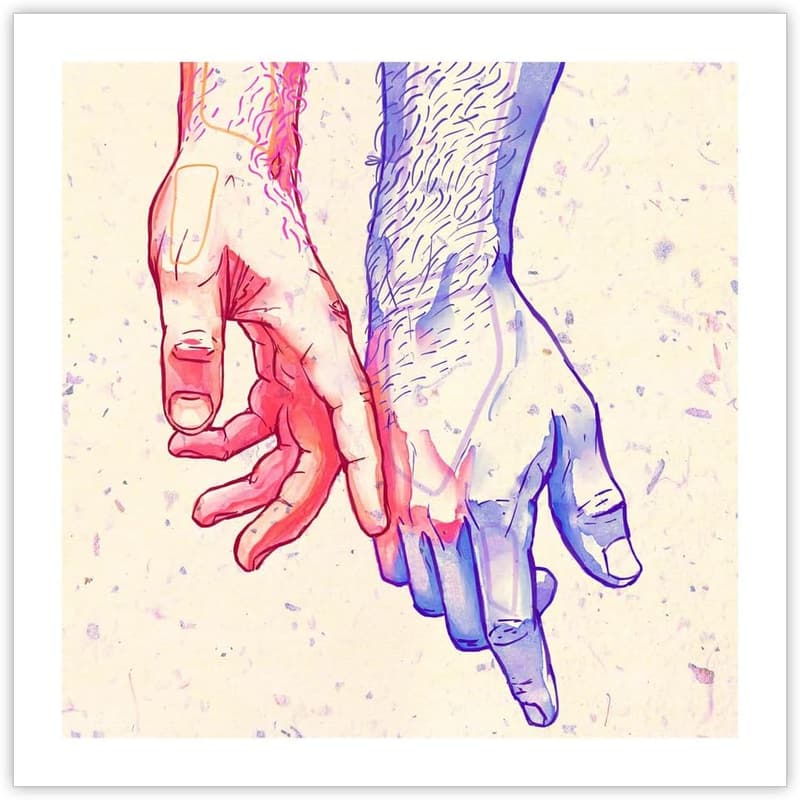 Valentine’s Day Gay Art Wall Decor - 8x8 Print by Queer Artist