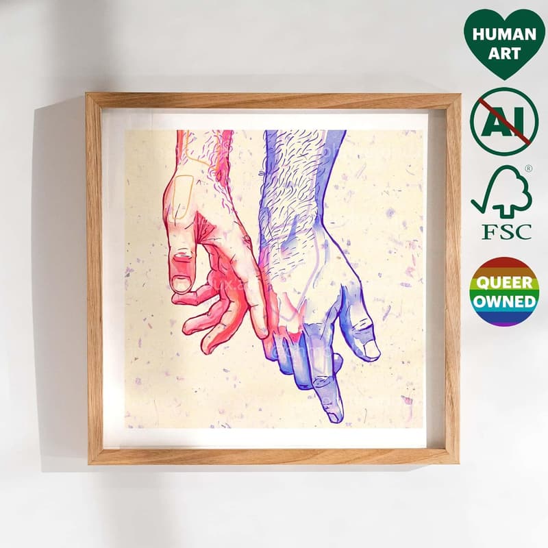 Valentine’s Day Gay Art Wall Decor - 8x8 Print by Queer Artist