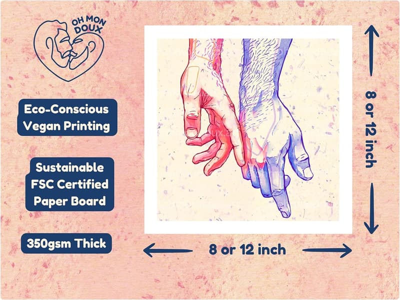 Valentine’s Day Gay Art Wall Decor - 8x8 Print by Queer Artist