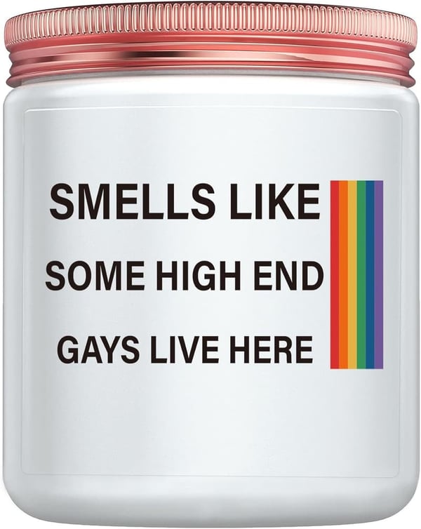 LGBTQ Housewarming Gift: Lavender Rainbow Candle for Couples