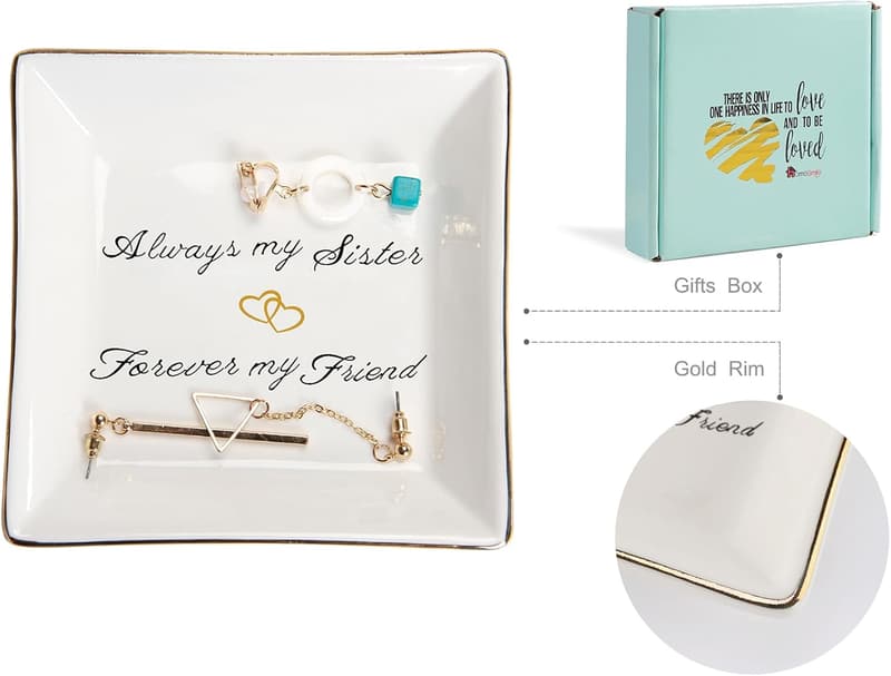 Ceramic Ring Dish Jewelry Tray for Mom and Friends