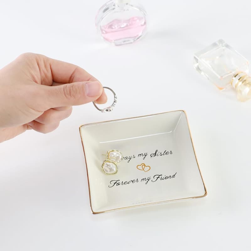 Ceramic Ring Dish Jewelry Tray for Mom and Friends