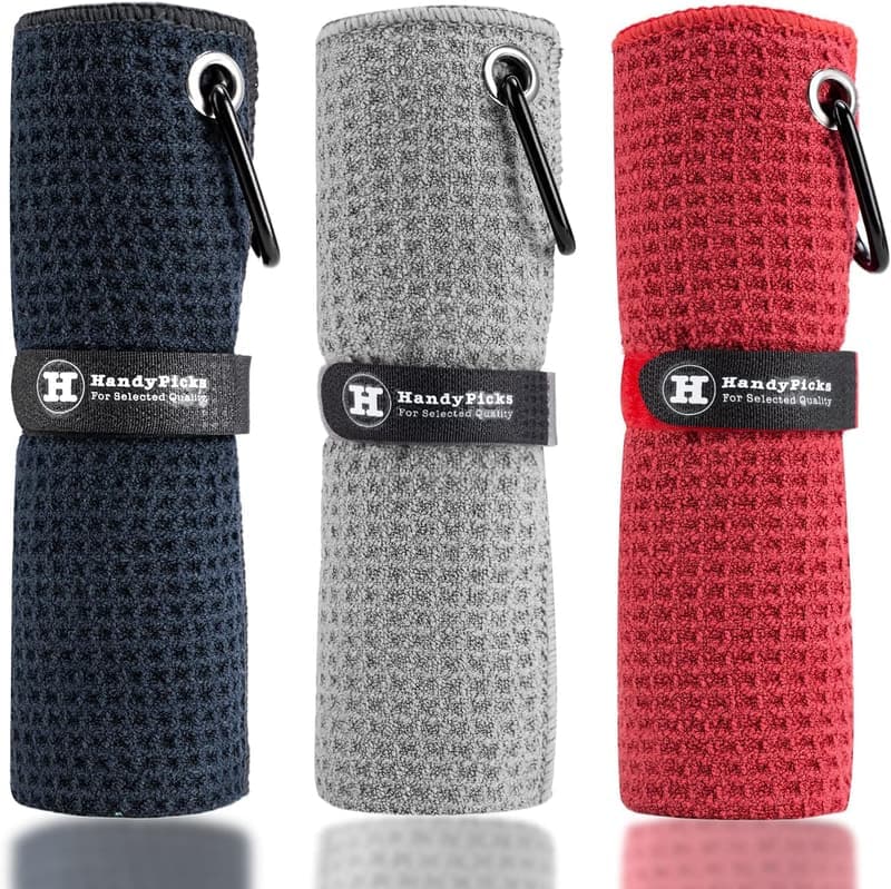 Microfiber Golf Towel with Carabiner Clip - 16