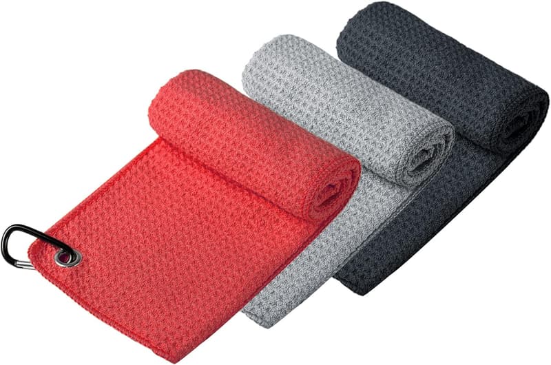 Microfiber Golf Towel with Carabiner Clip - 16