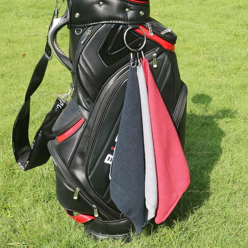 Microfiber Golf Towel with Carabiner Clip - 16