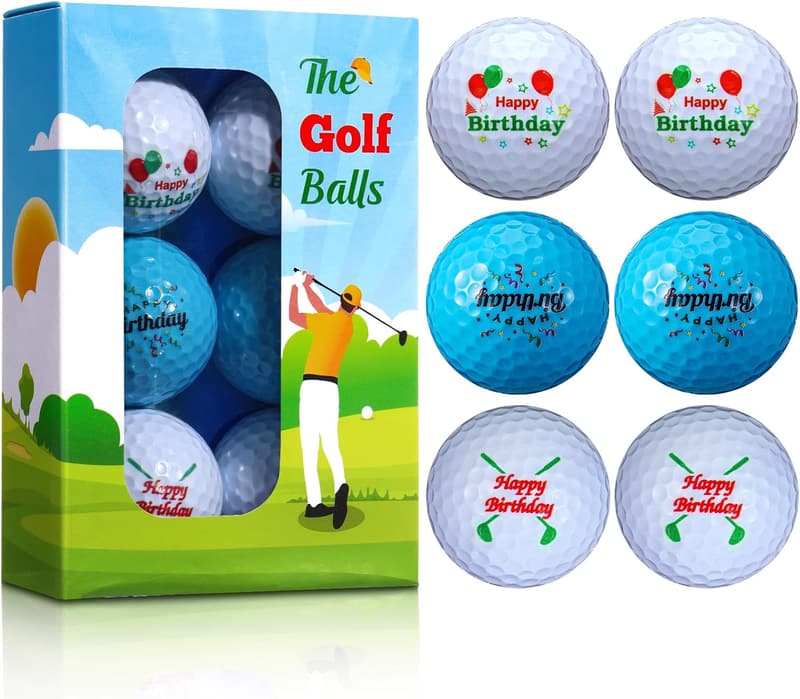 Funny Golf Balls Gift Set - 6 Pack for Birthdays