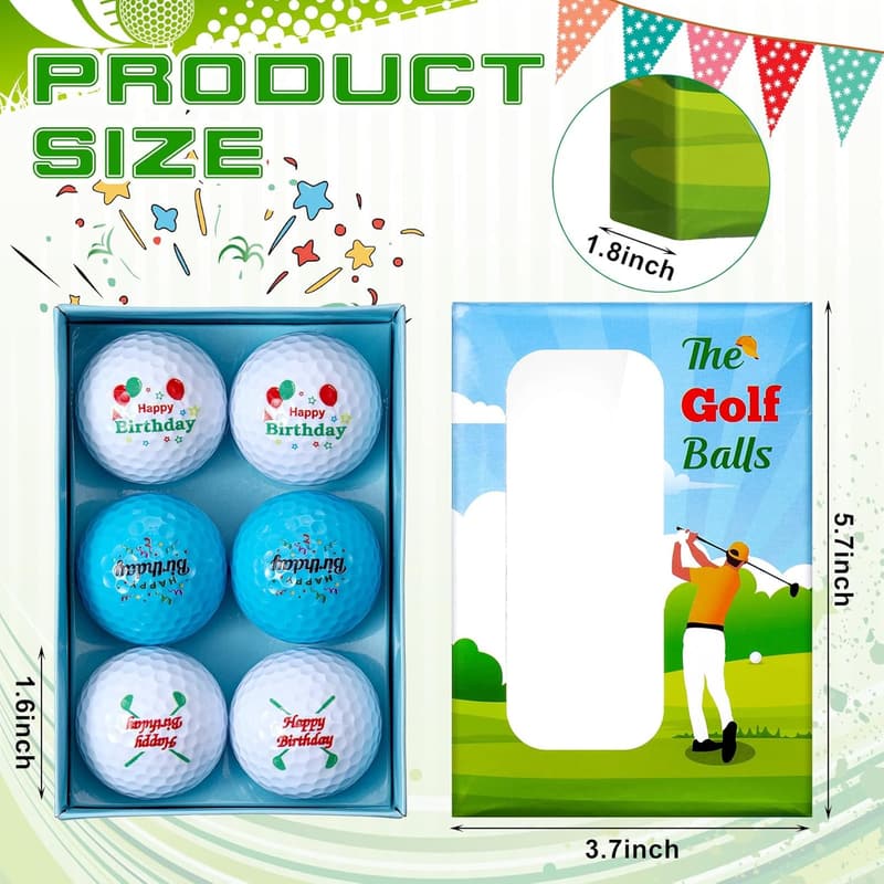 Funny Golf Balls Gift Set - 6 Pack for Birthdays