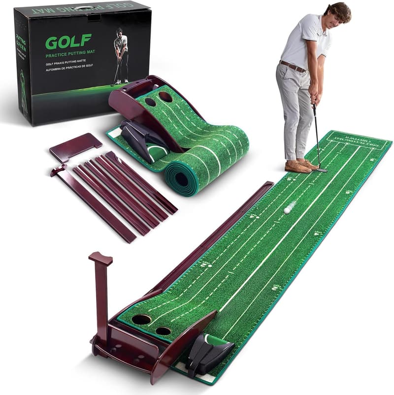 Indoor Putting Mat with Auto Ball Return - Perfect Gift for Golfers
