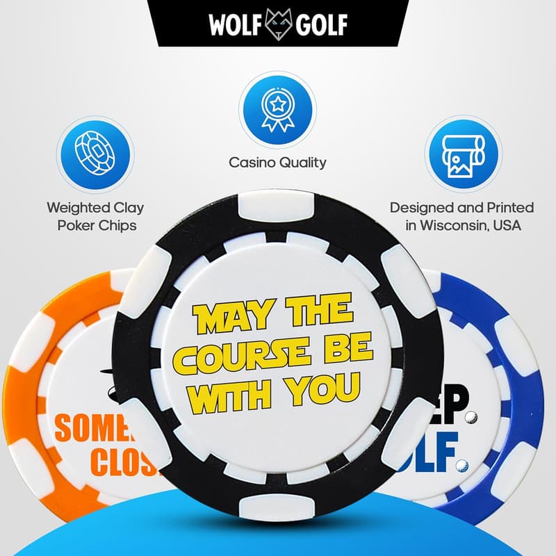 Golf Ball Marker Set - 6 Pack | Funny Gift for Golfers
