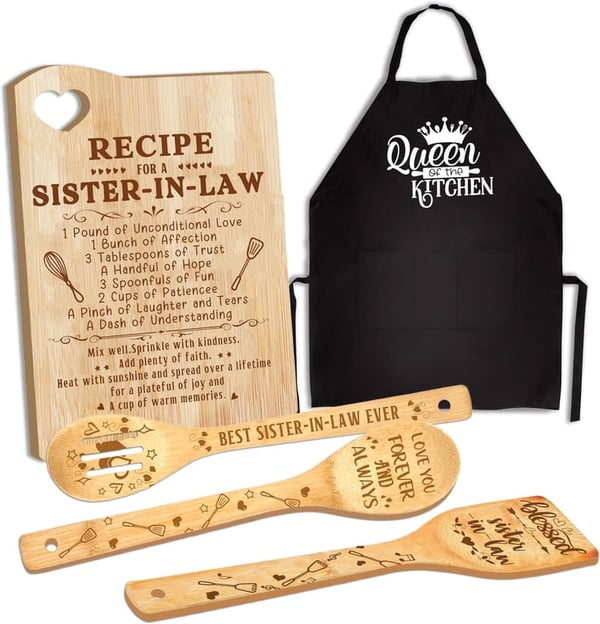 Mother's Day Wooden Cutting Board Set for Sister-in-Law