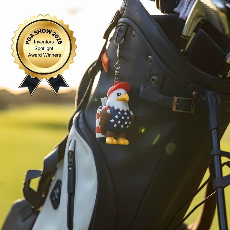 USA Themed Eagle Caddy Golf Tee Holder with 8 Tees