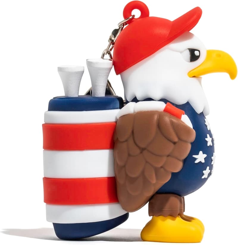 USA Themed Eagle Caddy Golf Tee Holder with 8 Tees