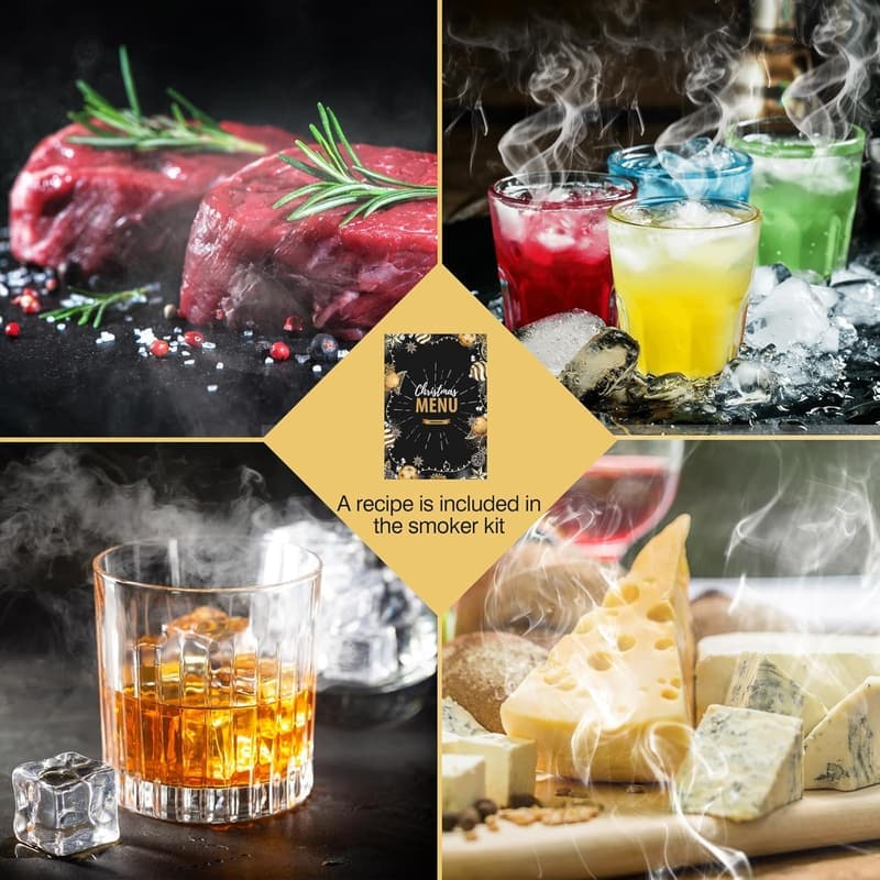 Whiskey Smoker Kit with 6 Flavor Wood Chips - Perfect Gift for Men