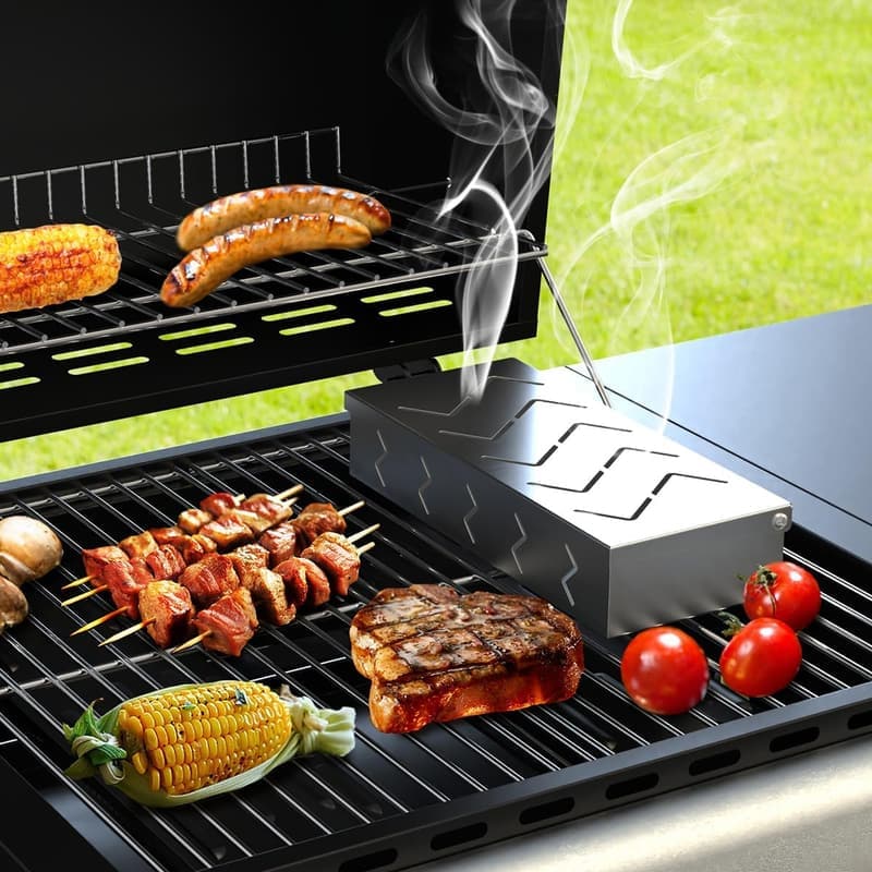 Stainless Steel Smoker Box for BBQ – 2 Pack, Food Safe
