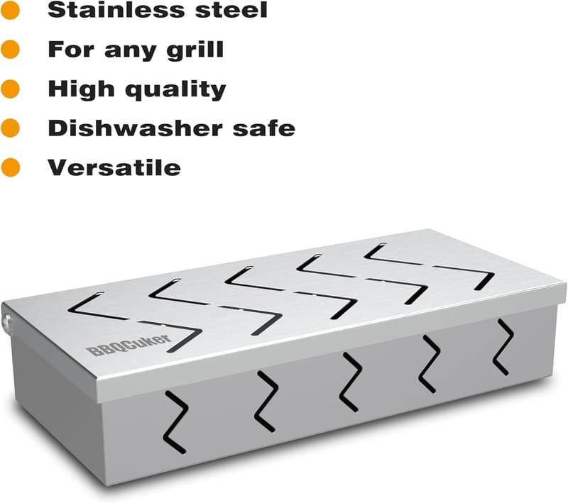 Stainless Steel Smoker Box for BBQ – 2 Pack, Food Safe