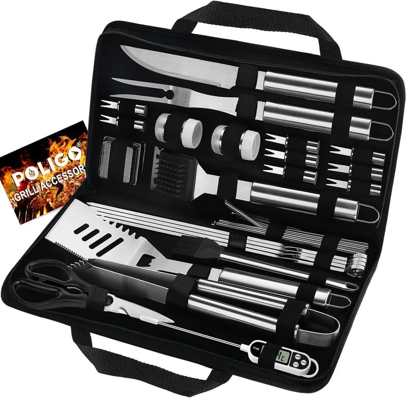 BBQ Grill Accessories Set - 29-Piece Stainless Steel Tools