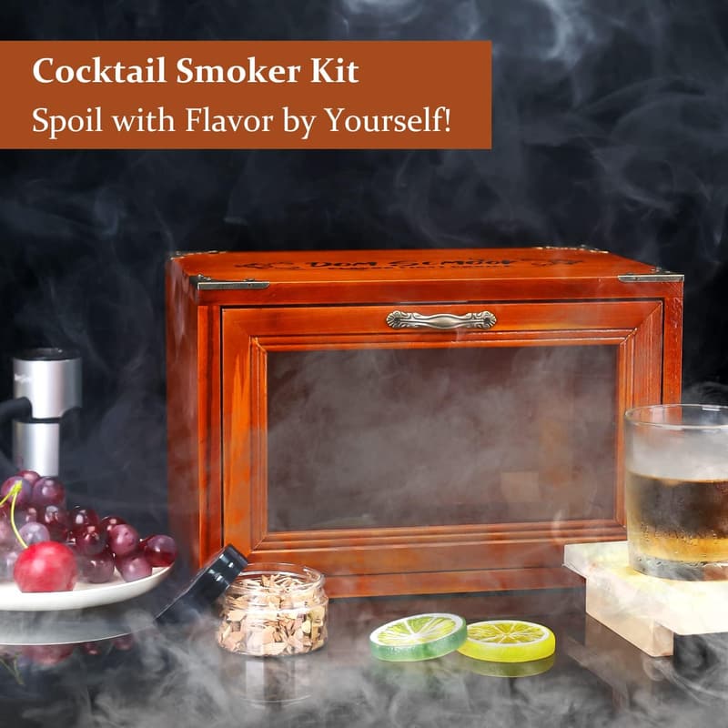 Cocktail Smoker Kit with Wood Chips for Old Fashioned Drinks
