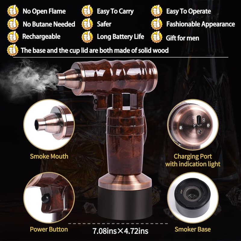 Whiskey Smoker Kit - No Butane, Easy to Carry
