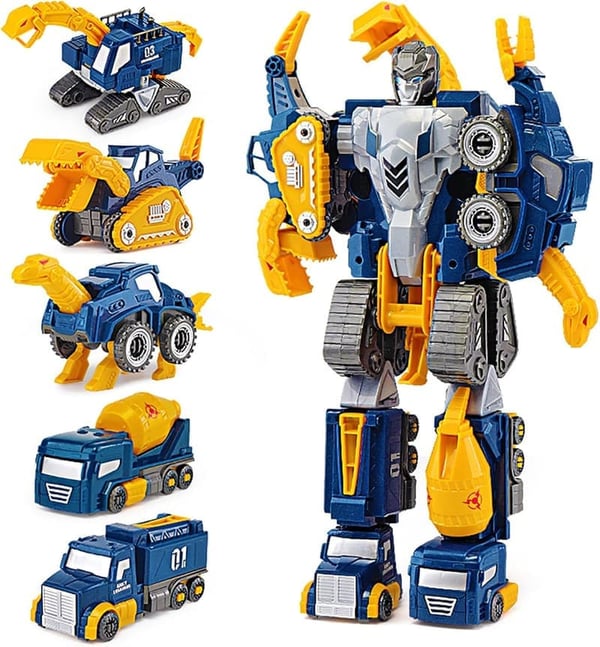 STEM Dinosaur Rescue Robot Car Set for Kids, 5pcs