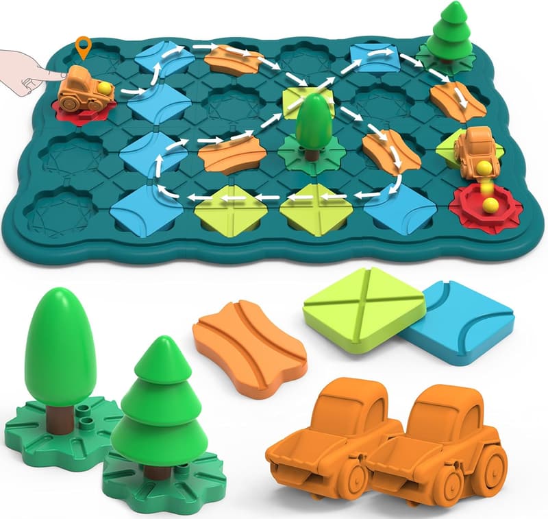 STEM Logic Road Builder Puzzles for Kids 4-8, 41 PCS