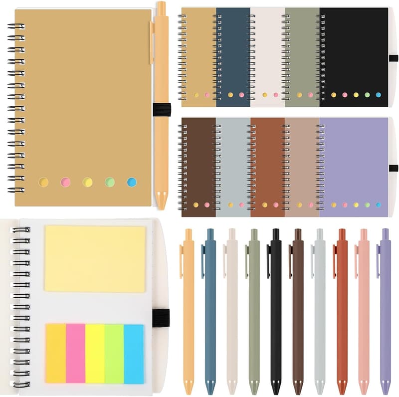 Graduation Gift Set: Boho Notebook, Sticky Notes & Bamboo Pen