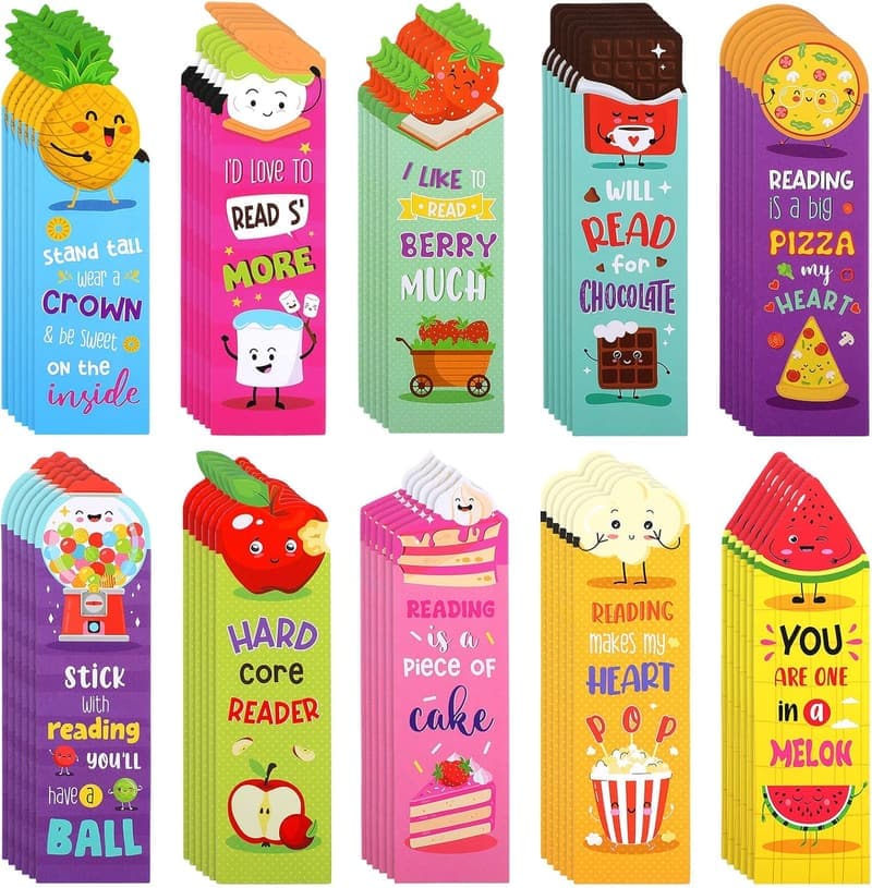 Scented Fruit-Themed Bookmarks - 60 Pieces Assorted Gifts for Kids