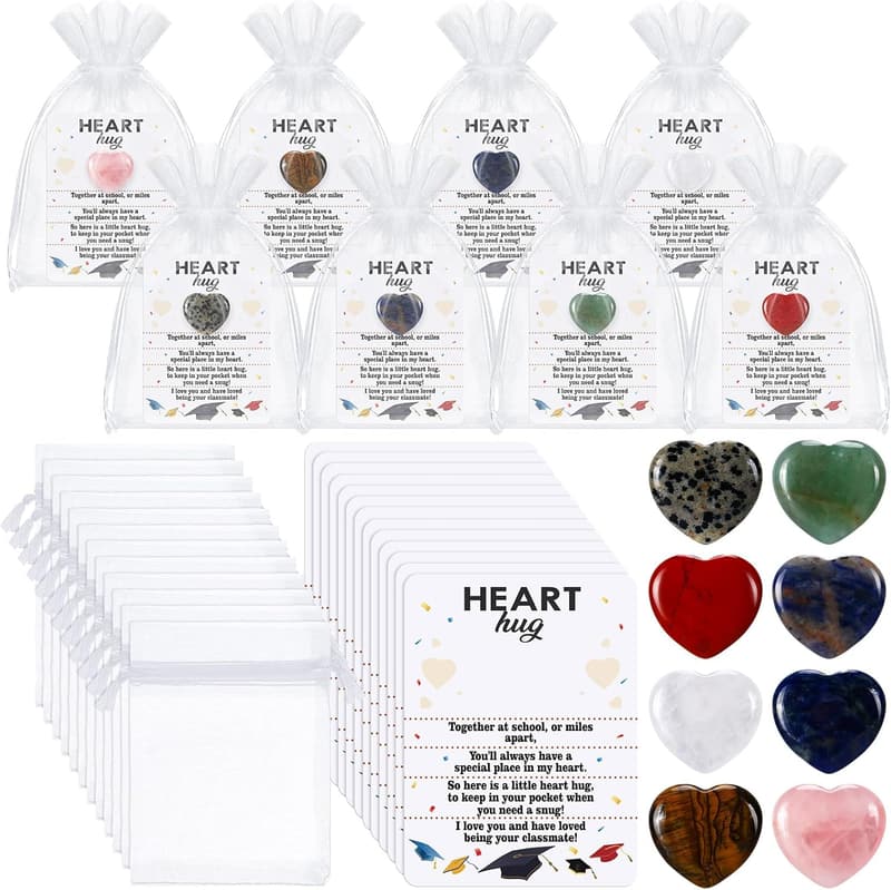 Graduation Gifts: 40 Heart-Shaped Pocket Hug Tokens with Cards