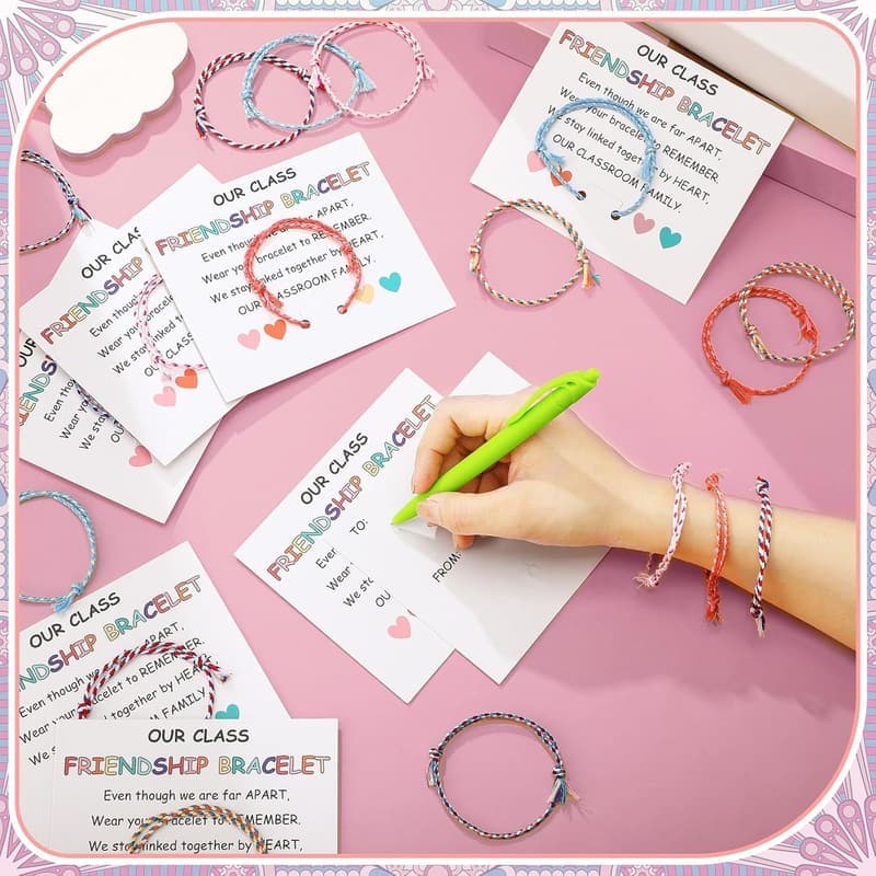 End-of-Year Graduation Friendship Bracelet Set – 48 Woven Wraps