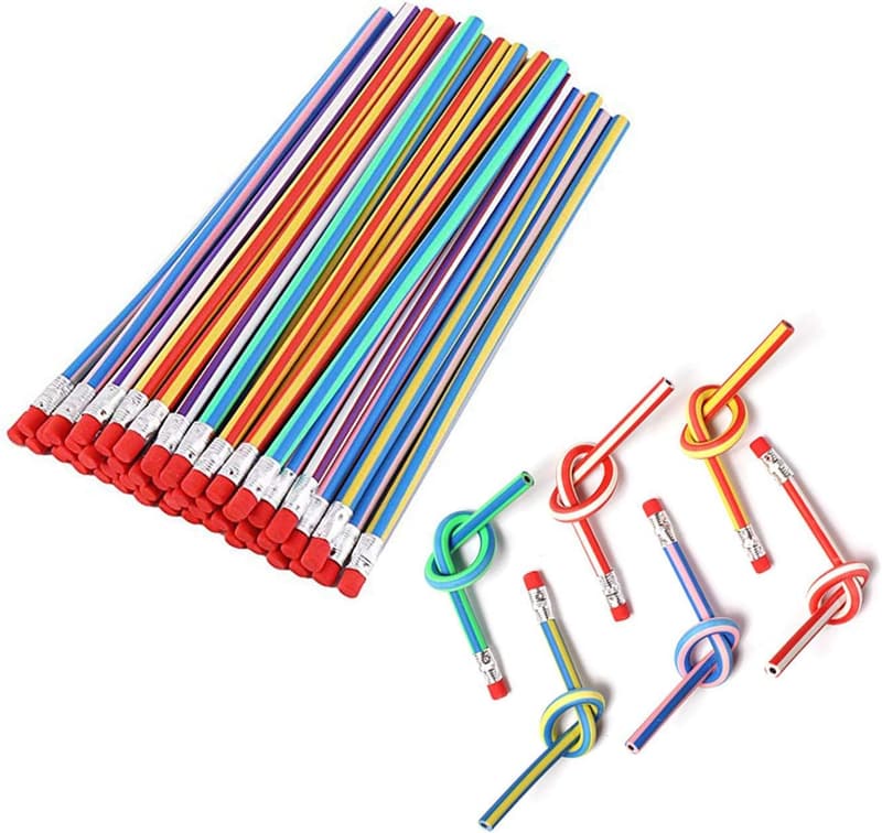 35 PCS Colorful Flexible Pencils with Erasers for Students