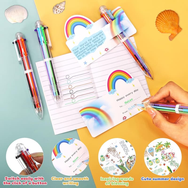 Graduation Gift Set: 30 Multicolor 6-in-1 Ballpoint Pens