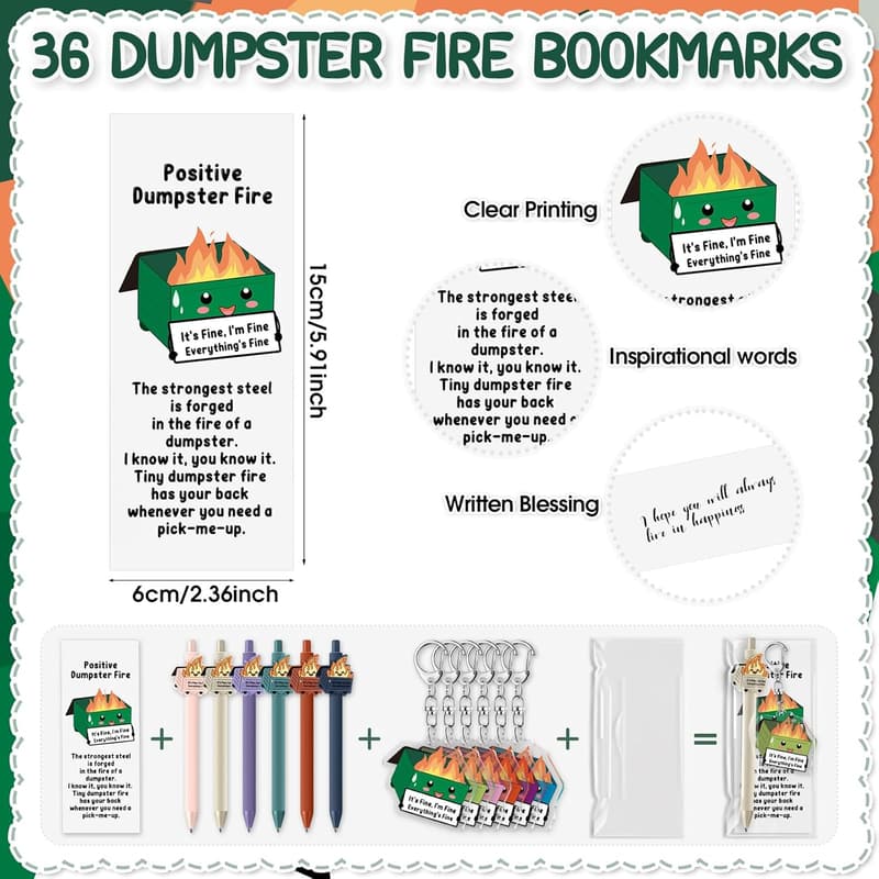 Graduation Appreciation Gift Set: Funny Pens, Keychains & Bookmarks
