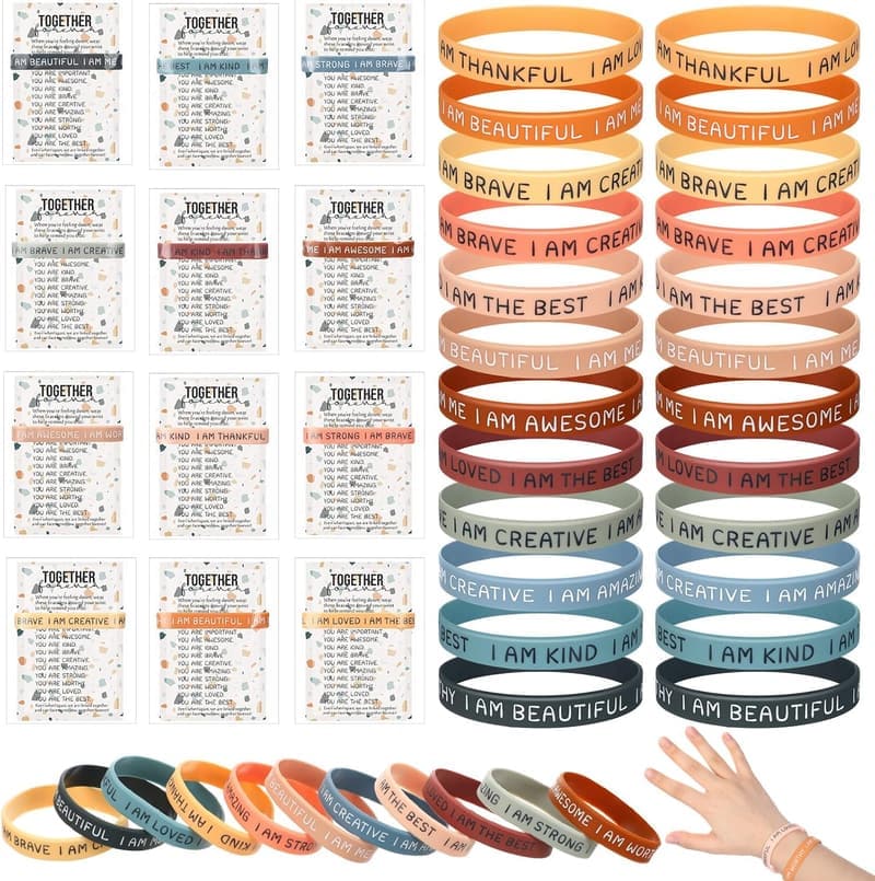 Graduation Gifts: Bulk Motivational Silicone Wristbands & Cards