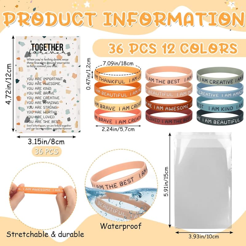 Graduation Gifts: Bulk Motivational Silicone Wristbands & Cards