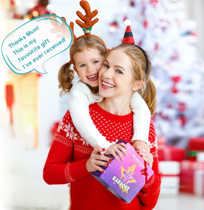 Portable Bluetooth Karaoke Machine with 2 Microphones for Kids