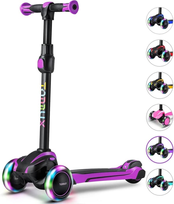 Kids' Adjustable Light-Up 3-Wheel Scooter for Ages 3-12