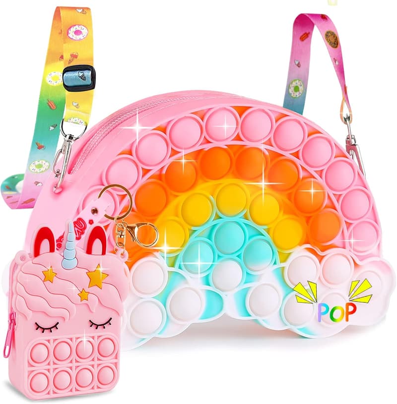 Rainbow Unicorn Crossbody Handbags - Girls' Gift Set