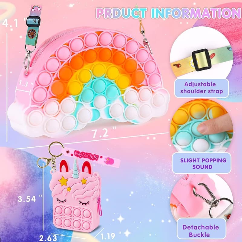 Rainbow Unicorn Crossbody Handbags - Girls' Gift Set