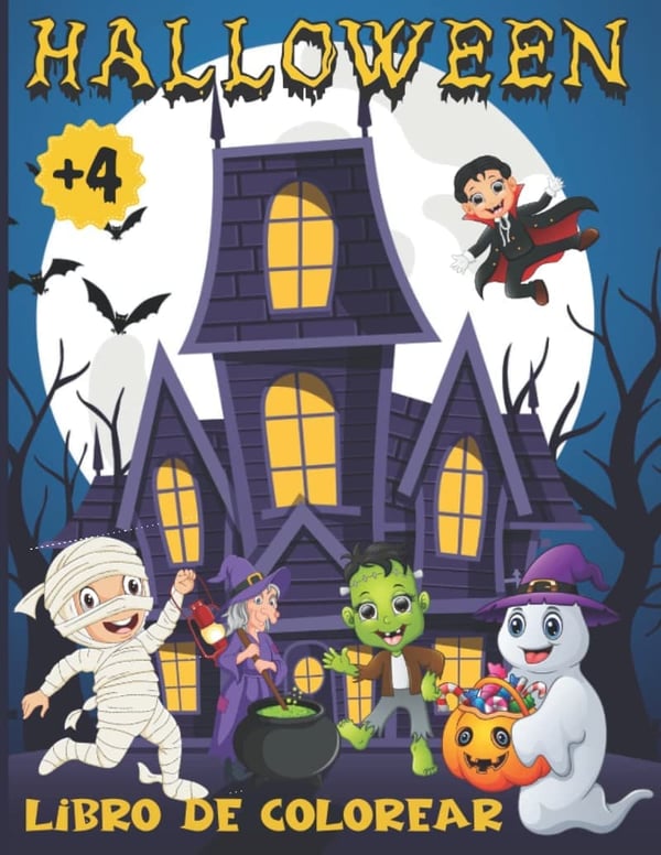 Halloween Coloring Book for Kids Ages 4-8 with 50 Fun Drawings