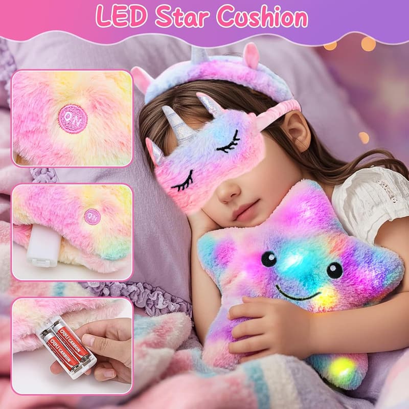 Unicorn Gifts for Girls with Star Pillow & Stationery Set