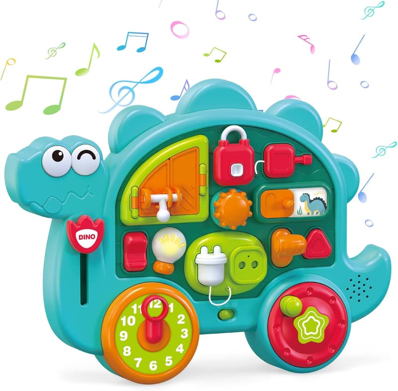 Montessori Sensory Busy Board for Toddlers with Light & Music