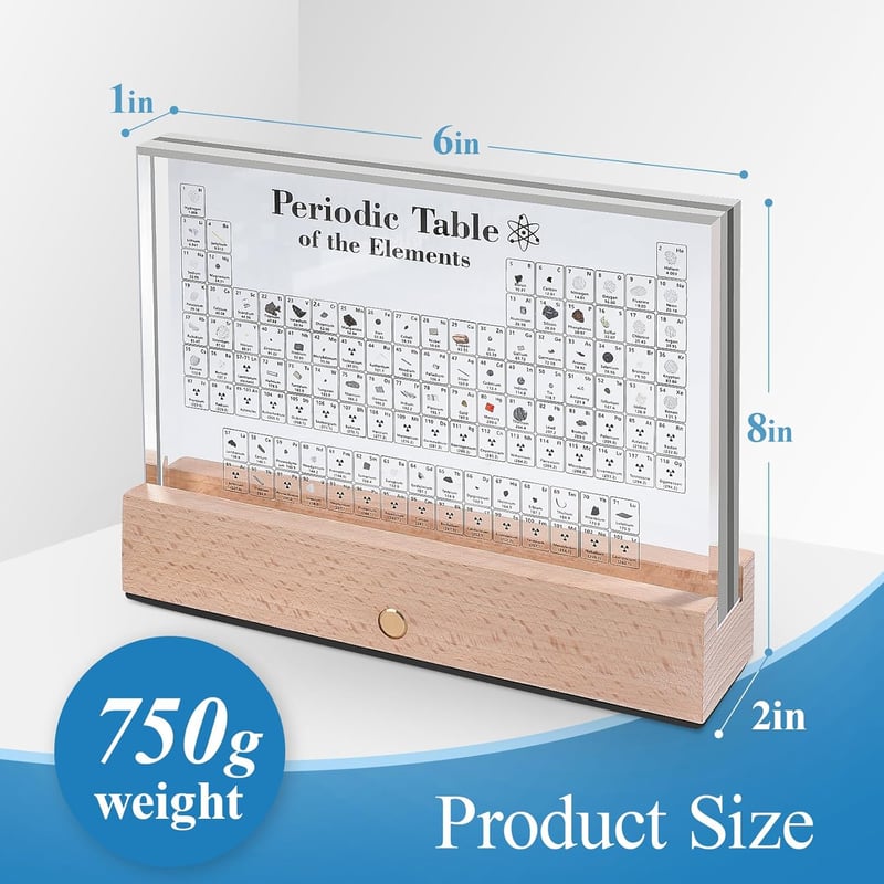 Acrylic Periodic Table Lamp - 83 Elements, Teaching Gift