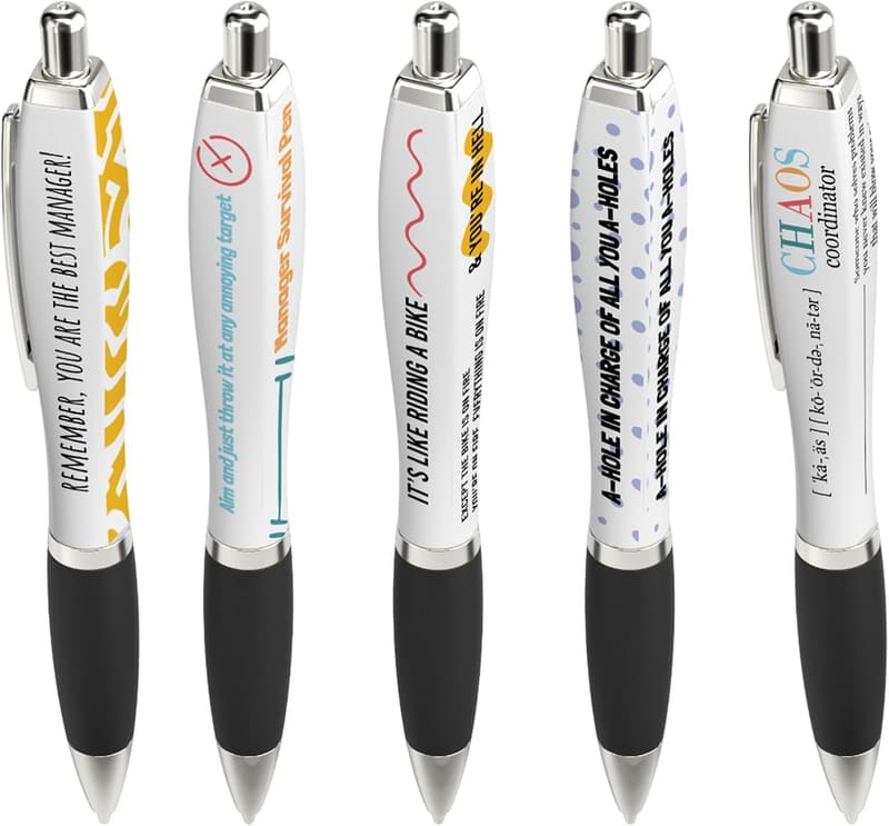 Funny Manager Pen Set - 5 Sarcastic Ballpoint Pens