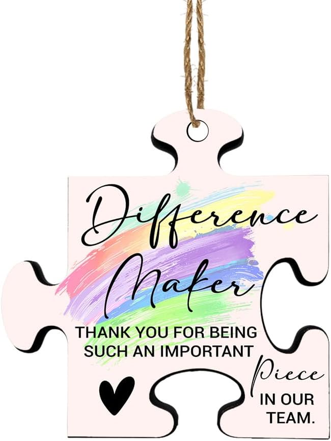 Team Christmas Ornament - Difference Maker Puzzle Gift for Employees