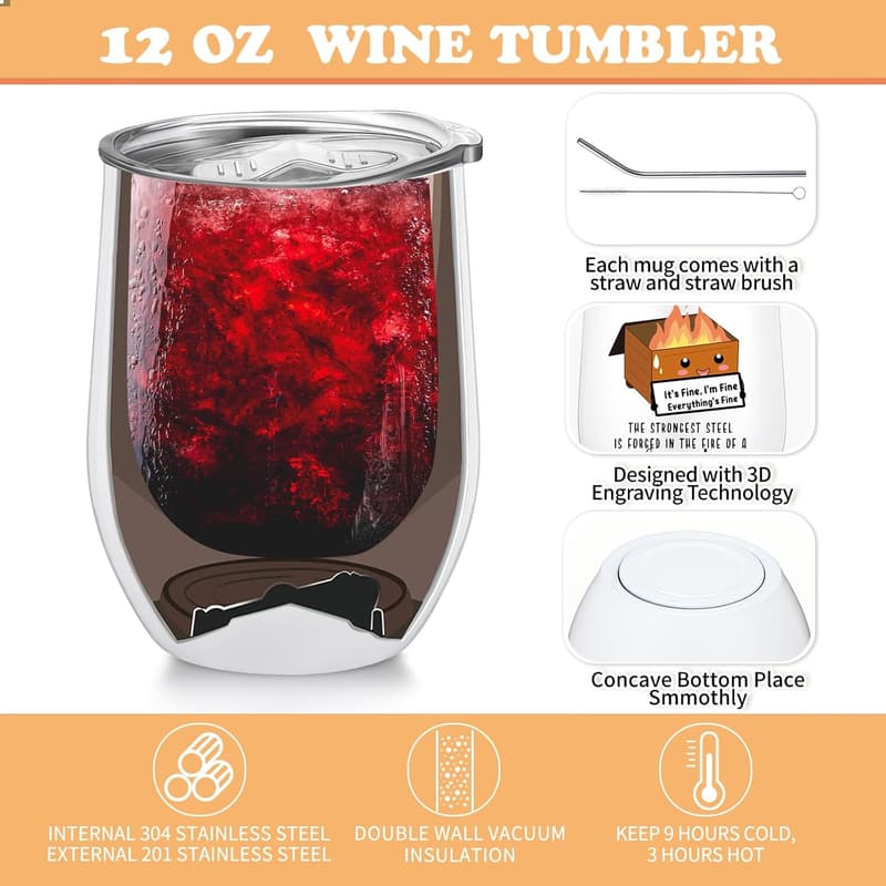 Employee Appreciation Stainless Steel Tumblers - 6 Pcs Set