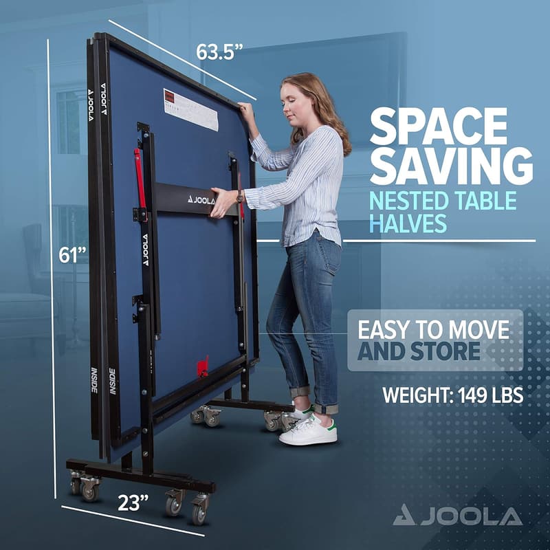 JOOLA Indoor Ping Pong Table - Quick Clamp Net, Foldable Design